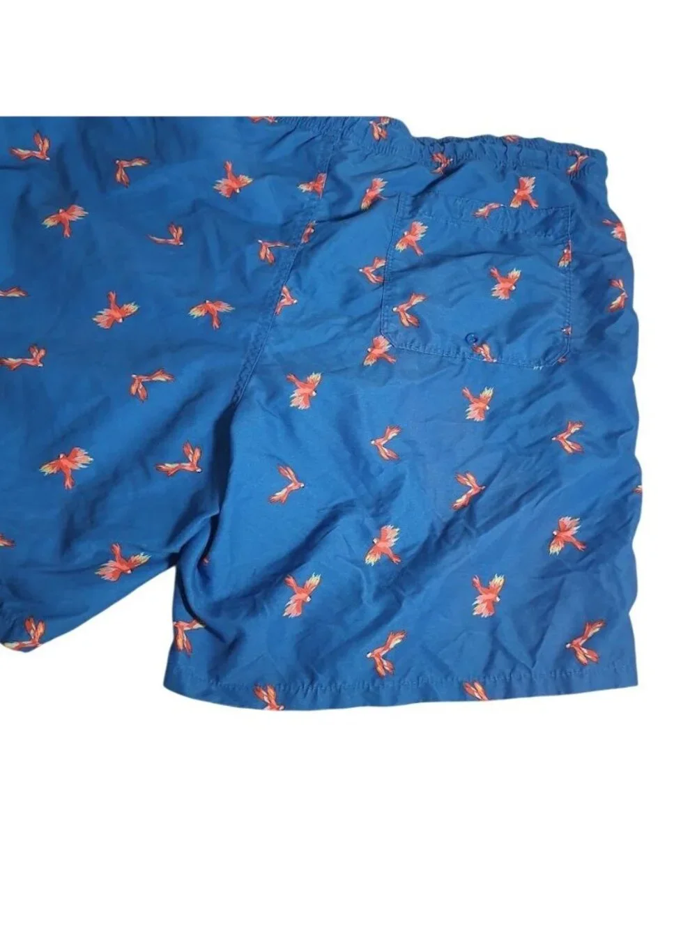 Old Navy Mens Large Swim Trunks Parrots Elastic Waist Mesh Lining Beach Summer